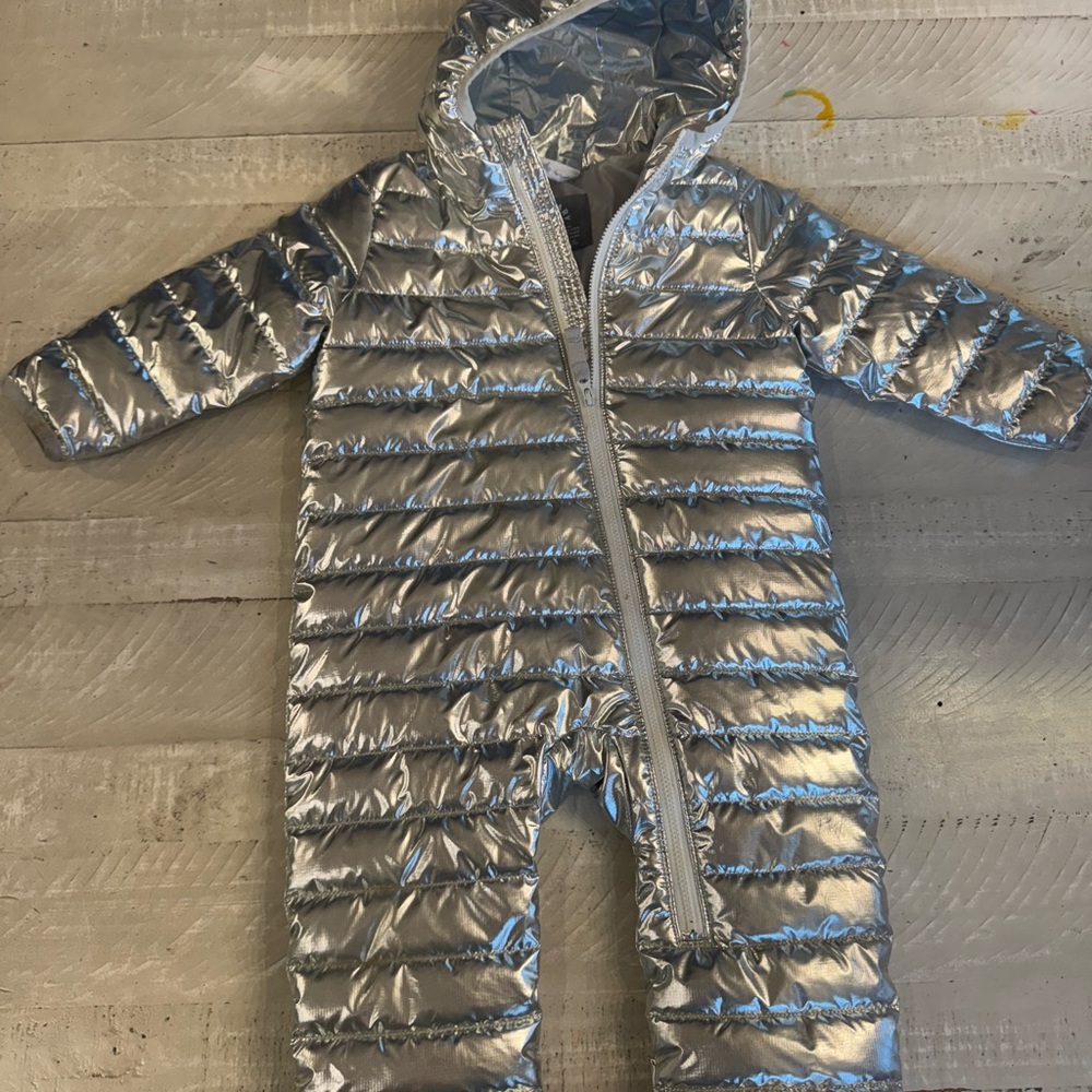 Primary Silver Baby Snowsuit
